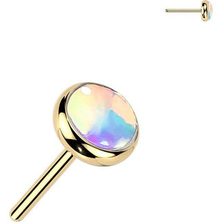 Titanium top iridescent stone Push-In