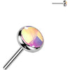 Titanium top iridescent stone Push-In