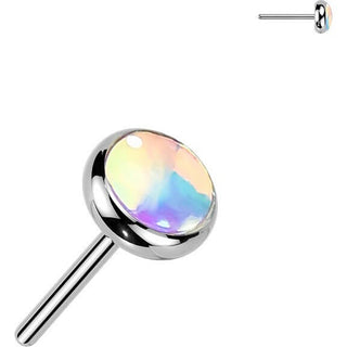 Titanium top iridescent stone Push-In