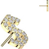 Titanium top pave zirconia dollar sign Push-In