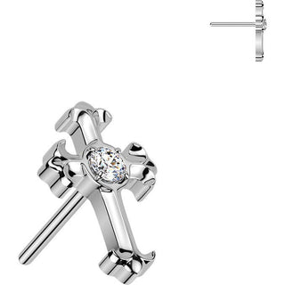 Titanium top celtic cross with zirconia center Push-In