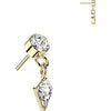 Titanium Top top bezel set zirconia with kite zirconia dangle Push-In