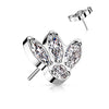 Titanium Top top 4 zirconias marquise cut Push-In
