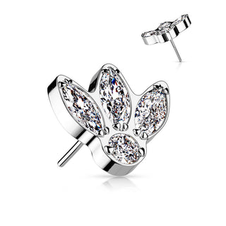 Titanium Top top 4 zirconias marquise cut Push-In