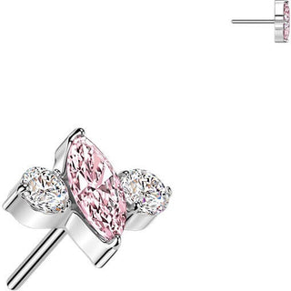 Titanium top marquise and round zirconia Push-In