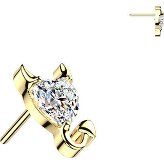 Titanium Top Top Devil Heart Zirconia Push-In