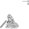 Titanium Top top marquise and 2 round zirconias Push-In