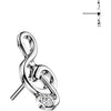 Titanium Top Top Music Note With Zirconia Push-In