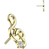 Titanium Top Top Music Note With Zirconia Push-In