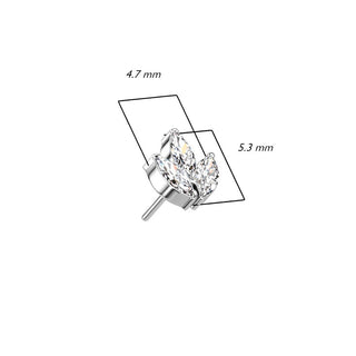 Titanium Top top marquise cut 3 zirconias Push-In