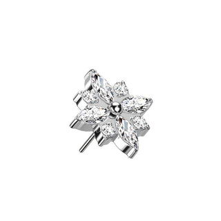Titanium Top Top Flower Zirconia Push-In