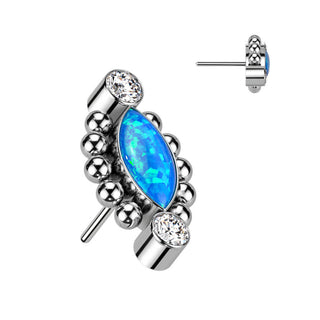 Titanium Top Top Marquise Cut Zirconia Push-In