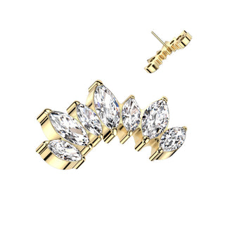 Titanium Top top marquise cut 7 zirconias Push-In