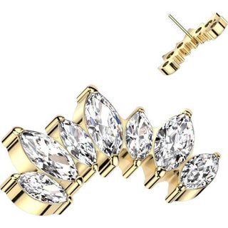 Titanium Top top marquise cut 7 zirconias Push-In