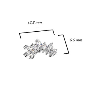 Titanium Top top marquise cut 7 zirconias Push-In