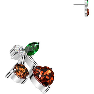 Titanium Top top cherry zirconia Push-In