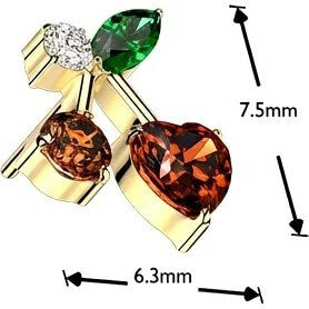 Titanium Top top cherry zirconia Push-In