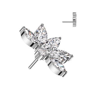 Titanium Top Top Lotus Flower Zirconia Push-In