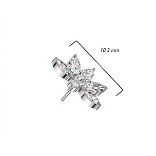 Titanium Top Top Lotus Flower Zirconia Push-In