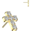 Titanium Top Top Pavé Zirconia Cross Push-In