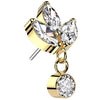 Titanium Top top marquise dangle zirconia Push-In