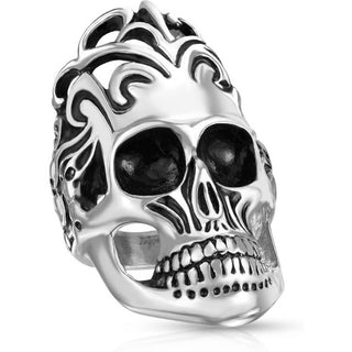 Calavera plateada y negra