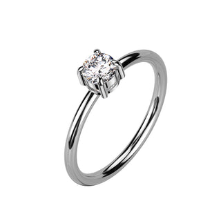Finger Ring Square Zirconia Silver
