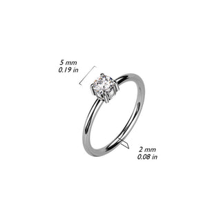 Finger Ring Square Zirconia Silver