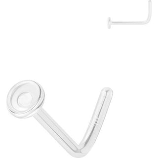 Glass Nose L-Shape l bend retainer flat round top
