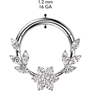 Ring vines flower zirconia marquise cut Segment