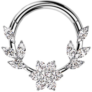 Ring vines flower zirconia marquise cut Segment