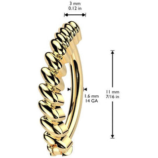 Piercing ombligo barra enrollada Clicker