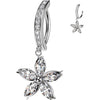 Belly Button Piercing flower dangle zirconia