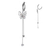 Belly Button Piercing butterfly dangle zirconia Clicker