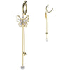 Belly Button Piercing butterfly dangle zirconia Clicker