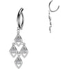 Belly Button Piercing teardrop cubic zirconia shield dangle Clicker
