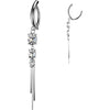 Belly Button Piercing triple oval cubic zirconia and chain dangle Clicker