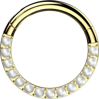 Titanio Anillo Perlas Segment