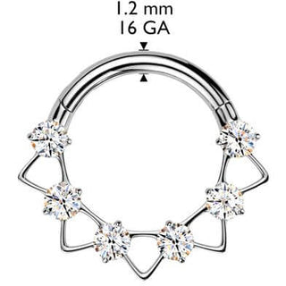 Titanium Ring triangles zirconias Segment