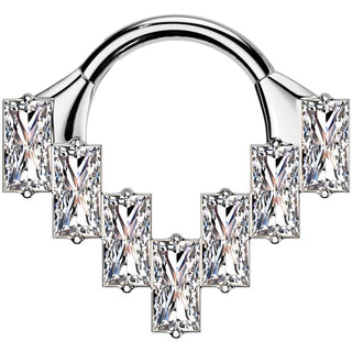 Titanium Ring zirconia baguette cut Segment