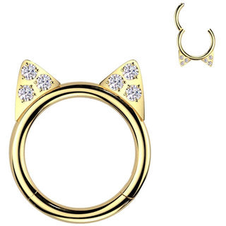 Titanio Anillo orejas de gato Segment