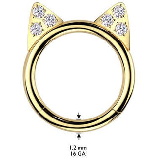 Titanium Ring cat's ears Segment