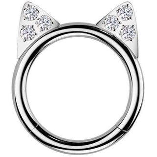 Titanio Anillo orejas de gato Segment