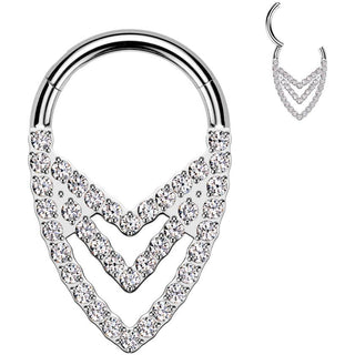 Titanium Ring triple chevron Segment