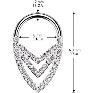 Titanio Anillo cheurón triple Segment