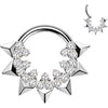 Titanium Ring spikes and round cubic zirconia Clicker
