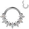Titanium Ring zirconia marquise cut Clicker