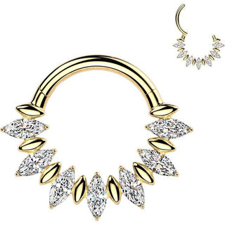 Titanium Ring zirconia marquise cut Clicker