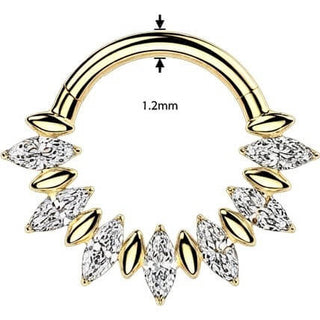 Titanium Ring zirconia marquise cut Clicker