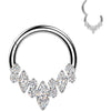 Titanium Ring zirconia round marquise cut Clicker